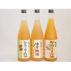 果物梅酒3本セット(国産シークァーサー梅酒 5種の和歌山県産柑橘ミックス梅酒 ぷかぷか柚子の香りゆず