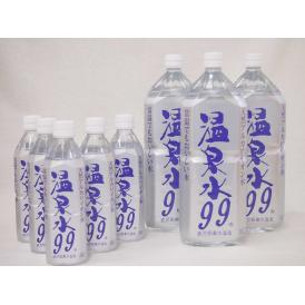 8本セット ファミリー温泉水99セット ミネラルウオーターアルカリイオン水 ペットボトル(鹿児島県)（500ml×5本 2000ml×3本)