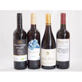 スペイン×フランス特選赤ワイン4本セット(ヴァンドゥツーリズム酸化防止剤無添加&Bioテンプラニーリ