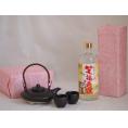 国産美濃焼 黒千代香2合セット2客ツル付(450g)老松酒造 本格麦焼酎 金箔入笑福来運 (大分県)