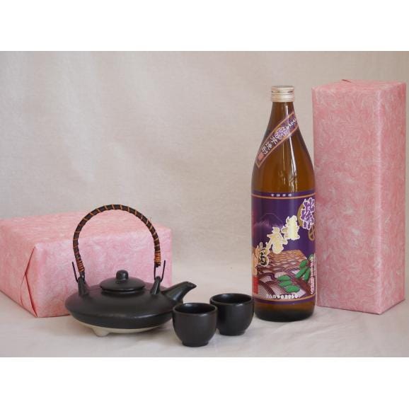 国産美濃焼 黒千代香2合セット2客ツル付(450g)濱田酒造 本格芋焼酎 鹿児島県産紫芋使用紫薩摩富01