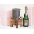 国産美濃焼 焼酎サーバー1200cc木代付セット(13.5×15.5cm 1.6kg)壱岐の華麦焼酎