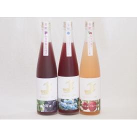 愛知果物キュール3本セット(日本酒ブレンドパッションフルーツ 純米酒ブレンド巨峰 焼酎ブレンドブルー