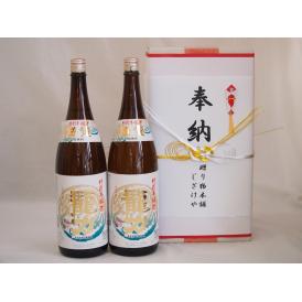 奉納用２本箱詰め感謝の念を込めセット 兵庫県産日本酒お酒セット(本田商店 龍力特別本醸造 1800ml×2本)(金銀水引・文化タイプ）