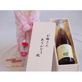 母の日 お母さんありがとう木箱セット木下醸造 文蔵梅酒 (熊本県) 720ml 母の日カードとカーネイション付