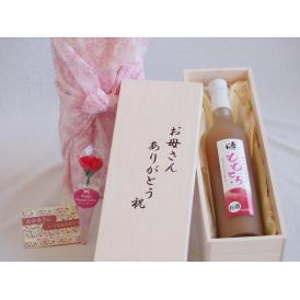 母の日 お母さんありがとう木箱セット奥の松酒造 国内産熟成桃使用ももとろ (福島県) 500ml 母の日カードとカーネイション付