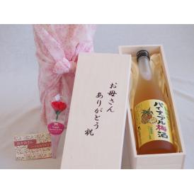 母の日 お母さんありがとう木箱セット紀州のパイナップル梅酒 720ml 母の日カードとカーネイション付