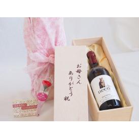 母の日 お母さんありがとう木箱セットneco＜ネコ＞赤ワイン (長野県)  720ml 母の日カードとカーネイション付