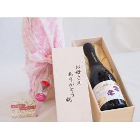 母の日 お母さんありがとう木箱セット京丹後産サペラヴィスパークリングワイン中口 (京都府)  750ml 母の日カードとカーネイション付