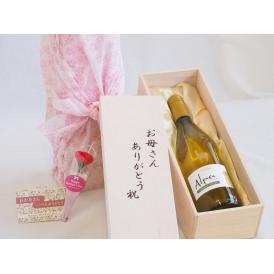 母の日 お母さんありがとう木箱セットアルパカシャルドネ・セミヨン白ワイン (チリ)  750ml 母の日カードとカーネイション付
