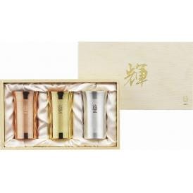 春の贈り物ギフト純銅ひとくちタンブラー150ml 金・銀・銅 3PCセット 輝 直径5.3×9.5cm