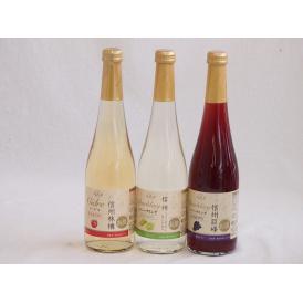 フルーツワイン3本セット(シャインマスカット＆ナイアガラ 信州林檎 信州巨峰) 500ml×3本