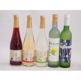 フルーツワイン5本セット(シャインマスカット＆ナイアガラ 京都青谷梅わいん 信州小梅酒 信州林檎 信