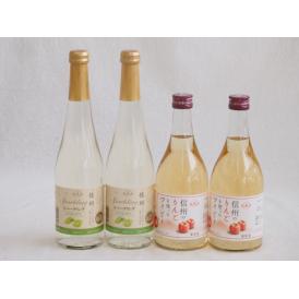 国産果物ワイン4本セット(シャインマスカット＆ナイアガラ 信州のりんご) 500ml×4本