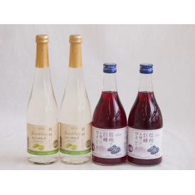 国産果物ワイン4本セット(シャインマスカット＆ナイアガラ 信州の巨峰) 500ml×4本