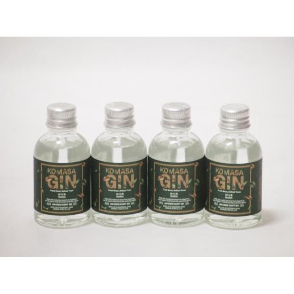 鹿児島県産の茶葉4本セット(ミニチュアジンKOMASA-GIN ほうじ茶 45%vol) 45ml×01