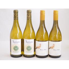 産地別白ワインシャルドネ4本セット(ビーニャ デル デルスール(チリ) レ タンヌ オクシタン(フラ