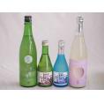 ファミリーにごり酒 4本セット(柏露純米吟醸(新潟) 宮崎本店宮の雪(三重) 三輪酒造白川郷純米吟醸(岐阜) 三輪酒造白川郷純米(岐阜)) 720ml×2本 300ml×2本
