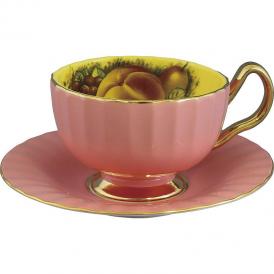 春の贈り物 ティーカップ&ソーサー オーバン エインズレイ ピンク カップ：直径9×6cm、ソーサー：直径14×2.2cm