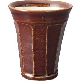 春の贈り物 泡うまビアカップ 信楽焼 ブラウン 直径10×11.5cm