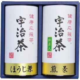 春の贈り物 宇治茶詰合せ（健康応援茶） 抹茶入煎茶（100g）・ほうじ茶（60g）×各1