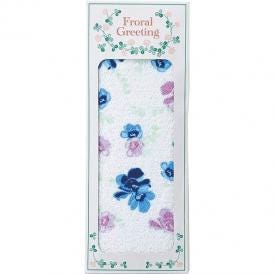 春の贈り物 フェイスタオル メモワール ブルー 約34×75cm