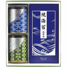 春の贈り物 海苔・銘茶詰合せ 山本山 焼海苔（8切36枚）・板のり（8枚×2袋）・煎茶（70g）×各1