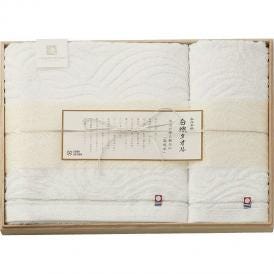 春の贈り物 バスタオル&ウォッシュタオル（木箱入） 今治謹製 白織タオル バスタオル：60×110cm、ウォッシュタオル：33×31cm
