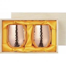 春の贈り物 純銅ロックカップペア340ml（木箱入） 食楽工房 直径7×8.5cm