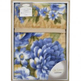 春の贈り物 アクリルニューマイヤー毛布（毛羽部分） 西川 ブルー 140×200cm