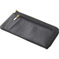 夏の贈り物お中元 日本製手作り牛革ラウンド財布 良品工房 黒 20.5×9.5×1.5cm
