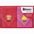夏の贈り物お中元 ミニタオル2P サッシー レッド&ピンク 25×25cm