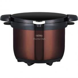 夏の贈り物お中元 真空保温調理器シャトルシェフ（3L） サーモス クリアブラウン 保温容器（31×26.5×19cm）・調理鍋20cm×各1