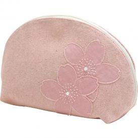 春の贈り物 桜染 ポーチ 綿レースハンカチ（大）セット ＹＵＭＥＺＡＩＫＵ 桜染 ポーチ：20×13×7.5cm、桜染 綿レースハンカチ（大）：約48×45cm