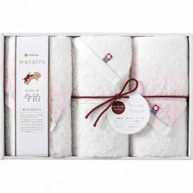 夏の贈り物お中元 フェイスタオル3P 今治わたいろ ピンク 34×75cm