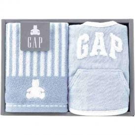 夏の贈り物お中元 ウォッシュタオル&スタイ ベビー GAP ブルー ウォッシュタオル：25×25cm、スタイ：20×31.5cm