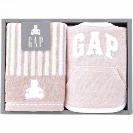 夏の贈り物お中元 ウォッシュタオル&スタイ ベビー GAP ピンク ウォッシュタオル：25×25cm、スタイ：20×31.5cm