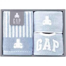 夏の贈り物お中元 ベビーフェイスタオル&ミニハンカチ&スタイ ベビー GAP ブルー ベビーフェイスタオル：25×60cm、ミニハンカチ：20×20cm、スタイ：20×31.5cm