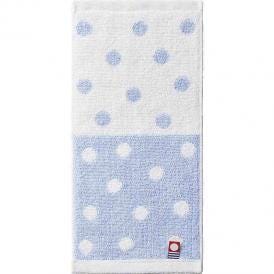 夏の贈り物お中元 今治ドット ポケットタオルハンカチ ブルー 12×25cm