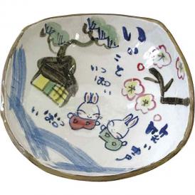 夏の贈り物お中元 四角盛鉢 夕立窯 18.5×19×6.5cm