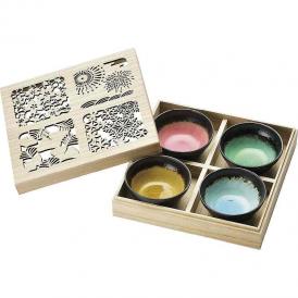 春の贈り物 四季彩 小鉢4P（木箱入） 直径9.5×4.5cm