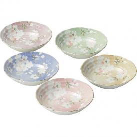 夏の贈り物お中元 煮物鉢5客揃 宇野千代 直径16.3×3.8cm