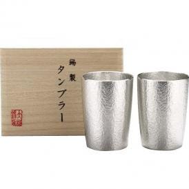 夏の贈り物お中元 本錫タンブラー180ml ベルクペア（桐箱入） 直径6.2×8.5cm