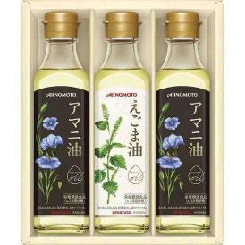 夏の贈り物お中元 えごま油＆アマニ油ギフト 味の素 アマニ油（180g）×2、えごま油（180g）×1