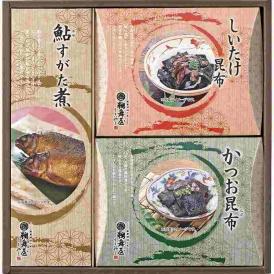 夏の贈り物お中元 心を伝える日本の味 鵜舞屋 鮎すがた煮（75g）・しいたけ昆布・かつお昆布（各70g）×各1