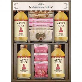 冬の贈り物ジュース＆クッキーセット ロディ アップルジュース（180ml）×4、チョコクランチ（ストロベリー）×3、焼きほろろクッキー（ココア・ストロベリー）・ナッツとチョコのざっくりクッキー×各