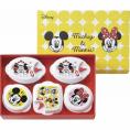 冬の贈り物電子レンジ容器5pc ミッキー＆ミニー 丸型（直径9.4×6.1cm・270ml）・小判型（12.6×8.8×6.1cm・310ml）×各2、角型（10.9×9.4×6.1cm・330m