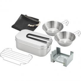冬の贈り物アウトドア5点セット キャッチフィールド シェラカップ（17.5×12.5×4.2cm・300ml）×2、メスティン（29×9.8×6.6cm・750ml）・メッシュトレー（15.9×8