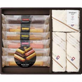 冬の贈り物グリーンモードエコドットタオル＆スティックケーキギフト 今治タオル＆スイーツ フェイスタオル（34×80cm）×2、ウォッシュタオル（34×35cm）・スティックケーキ（プレーン・チョコ