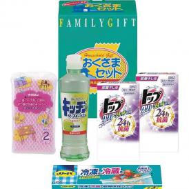 冬の贈り物洗剤おくさまセット ライオントップクリアリキッド抗菌（25g×2袋）×2、キッチンリフレッシュコンパクト（270ml）・リード冷凍も冷蔵も新鮮保存バッグ（タイ）（S3枚）・ネットスポンジ